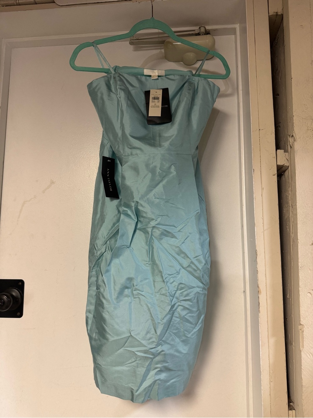 NWT Ann Taylor Silk Taffeta Bridesmaid Dress Seaside Blue Size 6 & Size 16